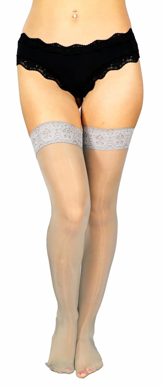 2421 Oil Shine Tall Garter Stockings and Tall Thigh Highs Garter Belts Not